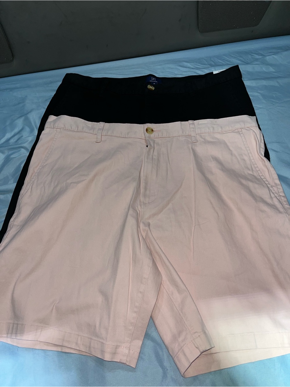 George Light Pink and Black Flat Front Men's Shorts NWT
